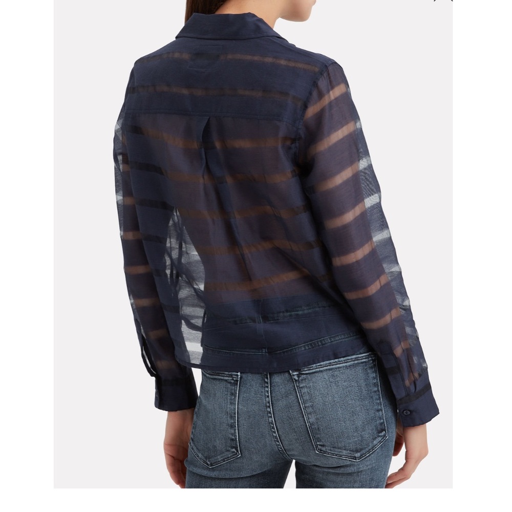 🆕 Rails Cameron Sheer Panel Blouse- Navy - Picture 4 of 8
